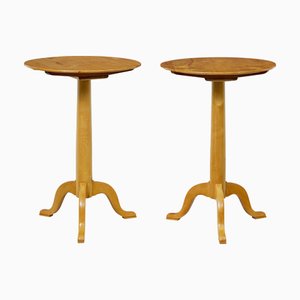 Tavolini antichi in betulla, Svezia, 1895, set di 2