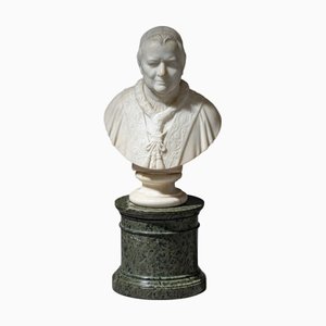 Roman Artist, Marble Bust of Pope Pius IX, Marble on a Serpentine Base, 1840s