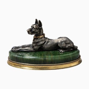 Reclining Great Dane, 1900, Silver