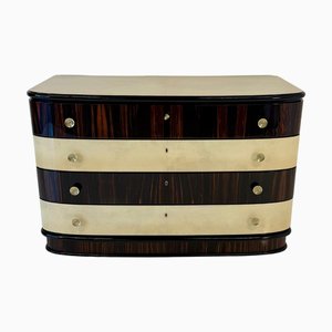 Cassettiera Art Deco con manici in ottone, Italia, anni '40