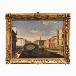 After Gabriele Bella, Venice, Ponte Delle Guglie, 1790, Huile sur Toile, Encadrée