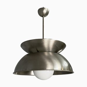 Moderne italienische Hängelampe aus Metall & Opalglas von Vico Magistretti für Artemide, 1970er