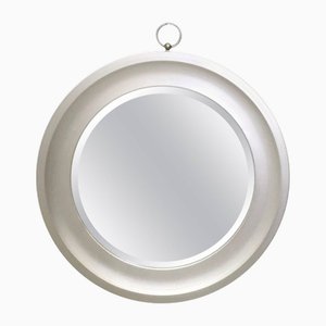 Vintage Round Steel Wall Mirror by Sergio Mazza, 1970s