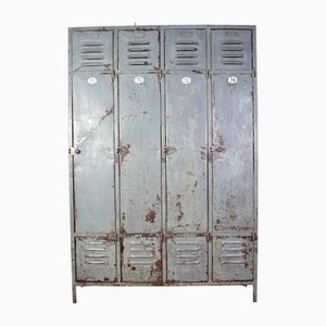 Industrial Four-Door Locker Cabinet, Czechoslovakia, 1960s
