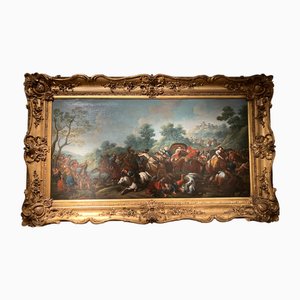 Artista, Italia, Scena di battaglia barocca, metà del 1600, Olio su tela, con cornice