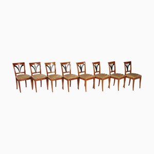 Biedermeier Chairs in Cherrywood, 1920, Set of 8