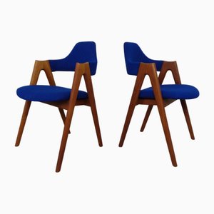 Juego de sillas Compass de teca y Kvadrat Hallingdal 65 de Kai Kristiansen para Schou Andersen, años 60