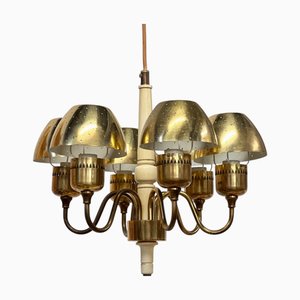 Lámpara de araña T 526 de latón y madera Markaryd de Hans-Agne Jakobsson para Hans-Agne Jakobsson Ab Markaryd, años 60