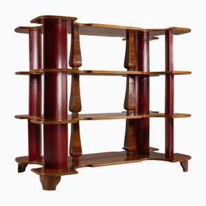 Large Display Cabinet in Wood and Lacquer by Fantoni, 1940s