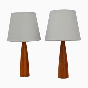 Vintage Scandinavian Teak Table Lamps from Möllers, Set of 2