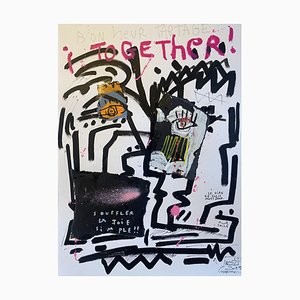 Jazzu, Souffler la joie, Mixed Media on Heavy Paper, 2025