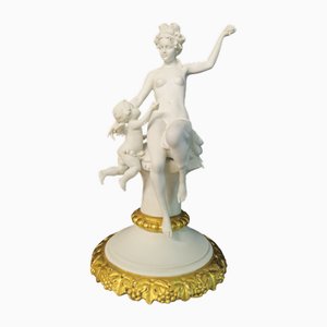 Biskuitporzellan Figur der Venus mit Cherub von Benacchio für Triade, 1960er