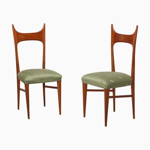 Italian Dining Chairs in Wood, 1950s, Set of 2