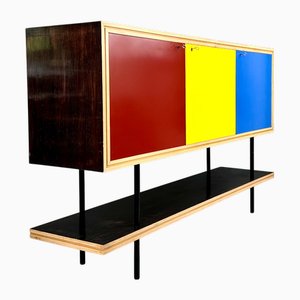 Credenza alta Tricolore vintage, Italia, anni '60