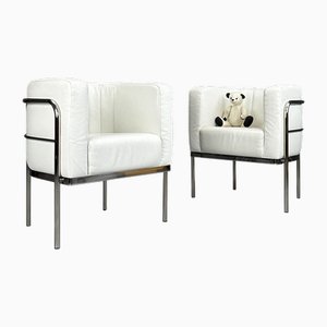 Set of Ondina Leather Armchairs by Jonathan De Pas for Zanotta, 1980s