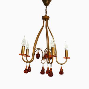 Lampadario Fruit in metallo e vetro di Murano di Momo Lindau Bodensee, anni '70