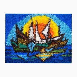 German Tapestry Wall Rug in Wool, 1970s