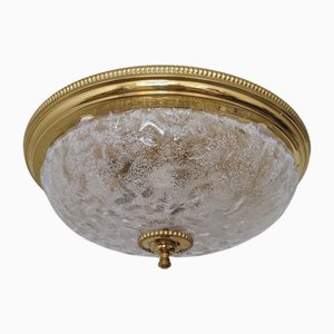 German Murano Ice Glass Flush Mount, 1960s