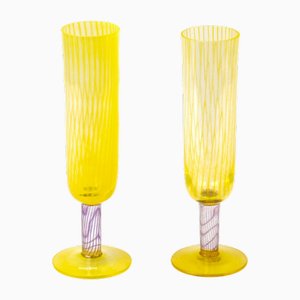 Vintage Bon Bon Glass Trophies by Kjell Engman for Kosta Boda, 1980s, Set of 2