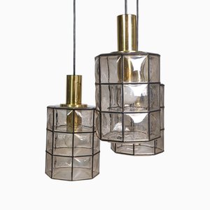 Brutalist Hanging Light from Glashütte Limburg