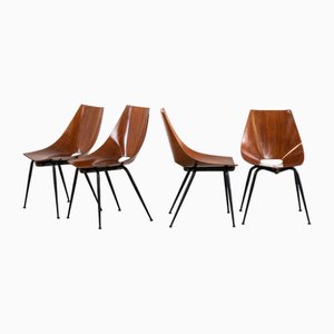 Plywood Chairs by Carlo Ratti for Società Compensati Curvi, 1950s, Set of 4
