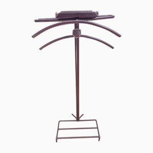 Jacques Adnet zugeschriebener Schlafzimmerdiener aus Leder, 1950er