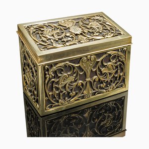 Antike englische Schreibwarendose aus Messing, 1880