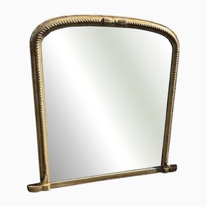 Large Antique Carved Wood and Gilt Arched Mirror