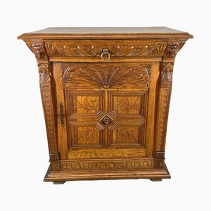 Table de Chevet en Chêne Sculpté, France