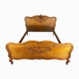 Vintage French Bed Frame in Oak