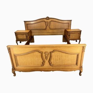 Vintage French Bed Frame with Nightstands
