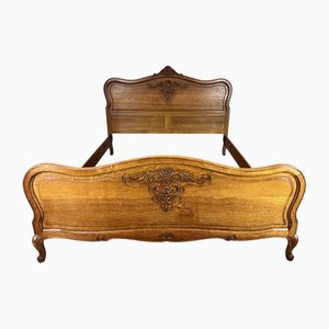 Vintage French Bed Frame in Oak
