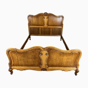 Vintage French Bed Frame in Oak