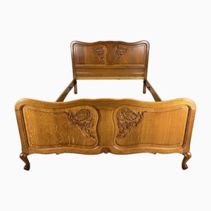 Vintage French Bed Frame in Oak