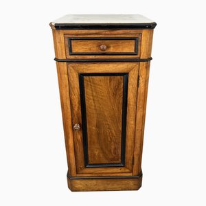 Table de Chevet en Noyer avec Plateau en Marbre, France