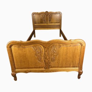 Vintage French Bed Frame in Oak
