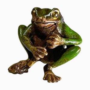 Vienna Bronze Musician Frog Patinated Bronze Sculpture, 1900