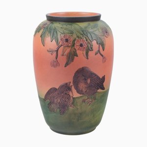 Vaso in ceramica con due passeri di Axel Salto, Danimarca, anni '30
