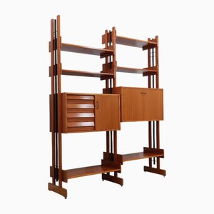 Mid-Century Modern Italian Teak Bookcase, 1960s