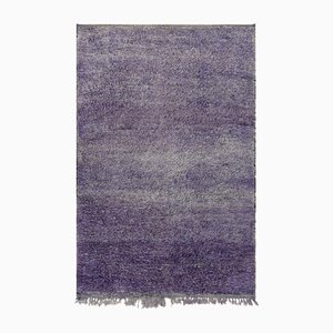Vintage marokkanischer Teppich in Lila mit hohem Flor