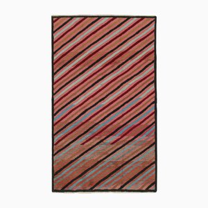 Vintage Teppich in Rosa mit bunten Streifen von Zeki Müren
