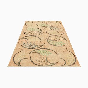 Vintage Teppich in Pfirsich mit bunten geometrischen Mustern von Zeki Müren