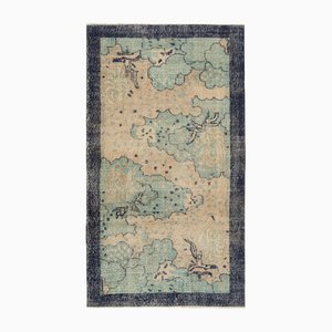 Vintage Hand-Knotted Distressed Rug, 1960s