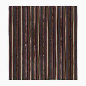 Quadratischer Afghani Kelim Teppich mit vertikalen Streifen, 1950er