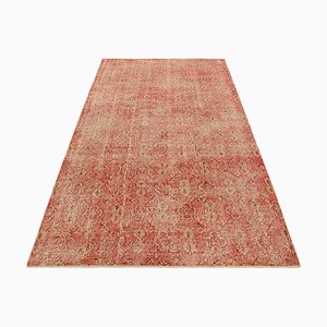 Vintage Teppich in Rosentönen mit floralem Gittermuster von Zeki Müren