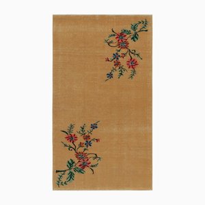 Vintage Teppich im Used-Look in Goldbraun, 1960er