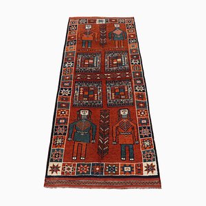 Vintage Tribal Teppich mit Bildmotiven, 1950er