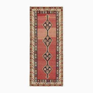 Vintage Shahsavan Kelim in Rot mit blauem Medaillon