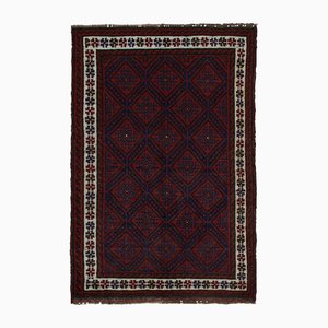 Vintage Baluch Tribal Teppich mit Mustern in Rot und Marineblau, 1950er