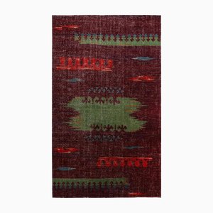 Vintage Wollteppich in Lila & Grün, 1960er